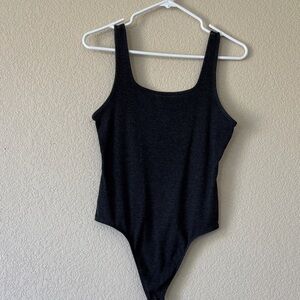 American Eagle gray ribbed bodysuit